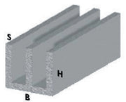 5pz profilo argento h.100 cm canalino uu 20x18x1 mm cod:ferx.33448