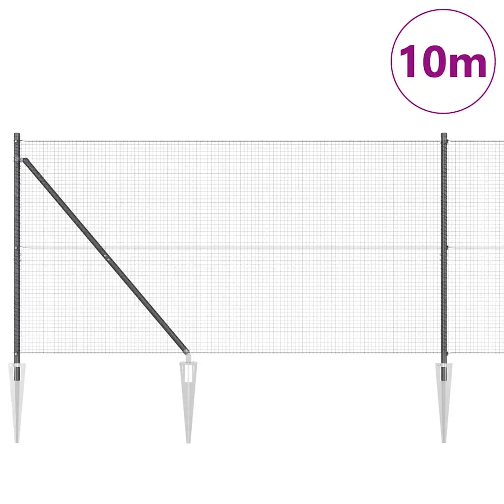 Palo della recinzione Grigio 10 x 1,4 m (maglia 19 x 19 mm)
