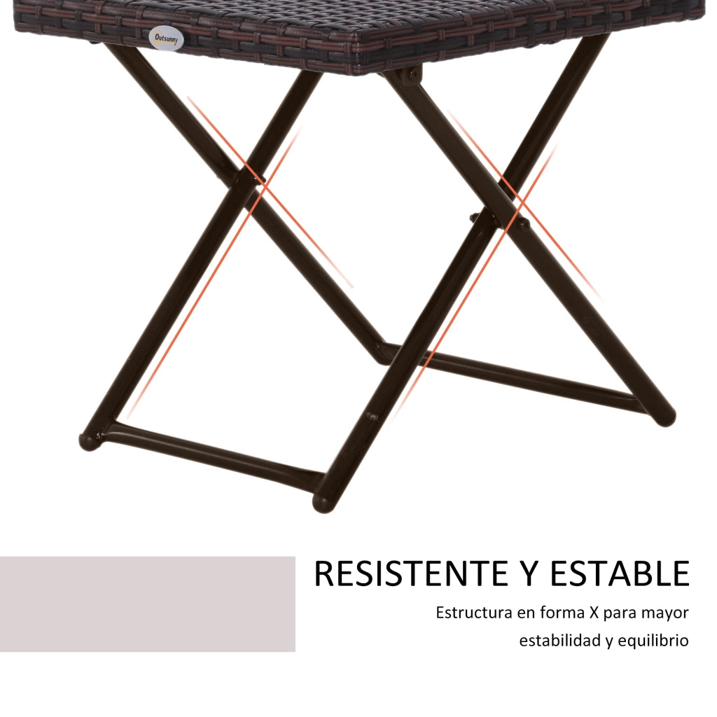 Tavolo da giardino pieghevole in polyrattan ¨C zephmum ¨C marrone 40x40x40 cm
