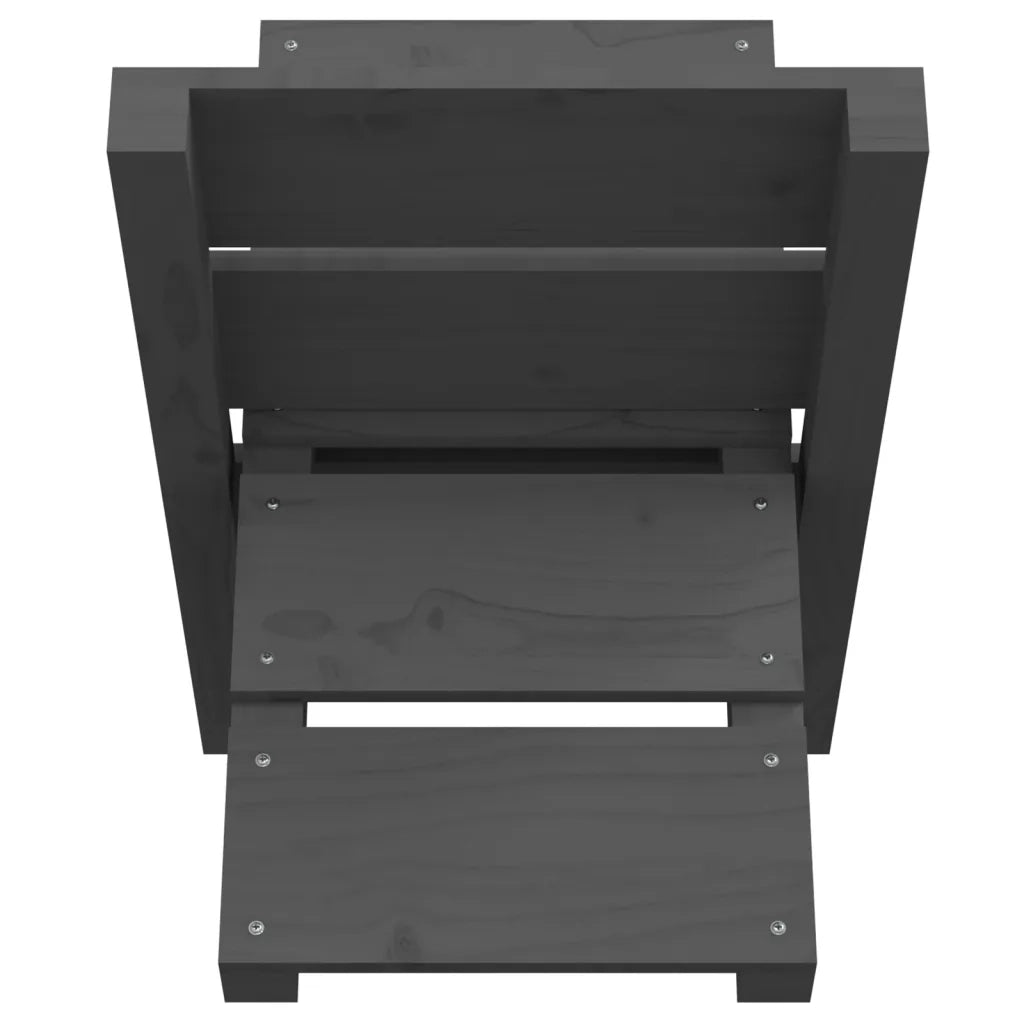 Portaceppi Grigio 47x39,5x48 cm in Legno Massello di Pino 822449
