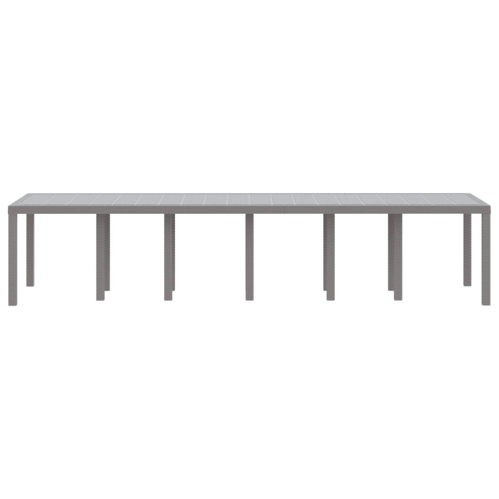 Tavolo da Giardino  Grigio Chiaro 350x100x73 cm Poly Rattan