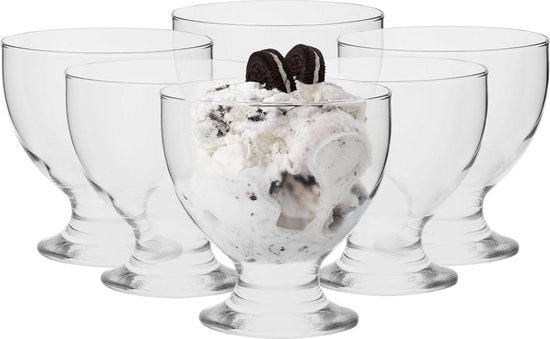 Set di 6 Dessert Tazze | 475 ml | Tazze per Dessert e Igiene con Coupelle per Gelato | Resistenti al Lavastoviglie | Set di Tazze per Dessert Tord Collection