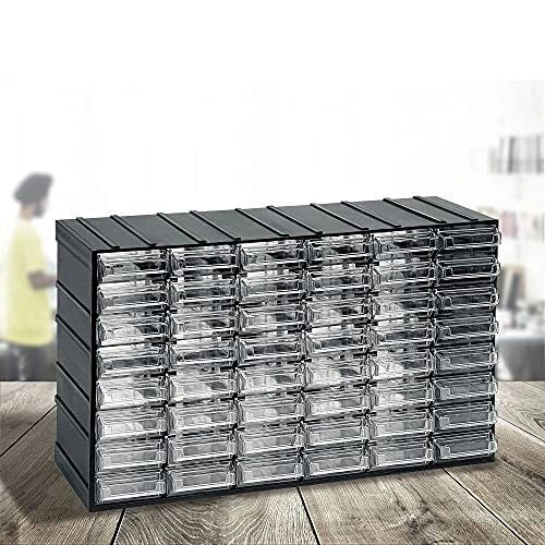Artplast 292008 Serie 600 Cassettiera 48 Cassetti Trasparenti con Portaetichetta Assemblabile ad Incastro 382x148xh 230 mm
