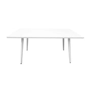 Tavolo da pranzo RENNES – Rettangolare – Piano bianco e gambe in metallo – Design moderno