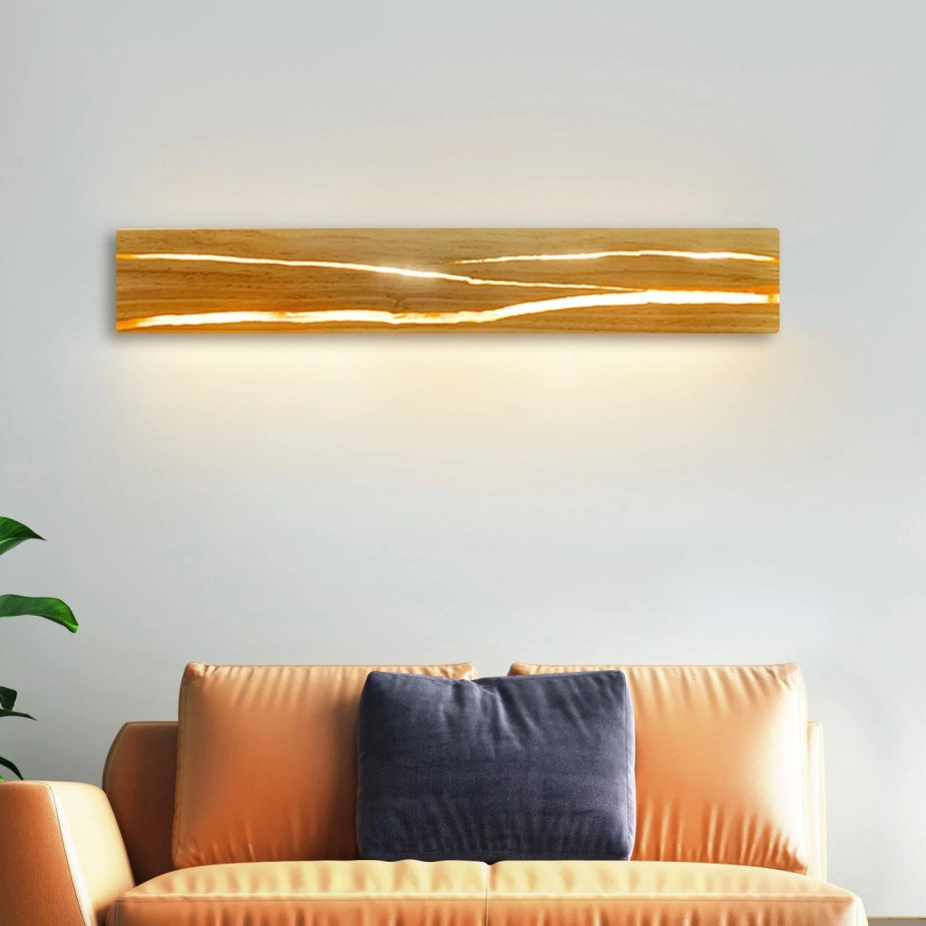 ZMH Lampada da Parete LED in Legno Luce Calda 50cm per Soggiorno Corridoio Camera da Letto