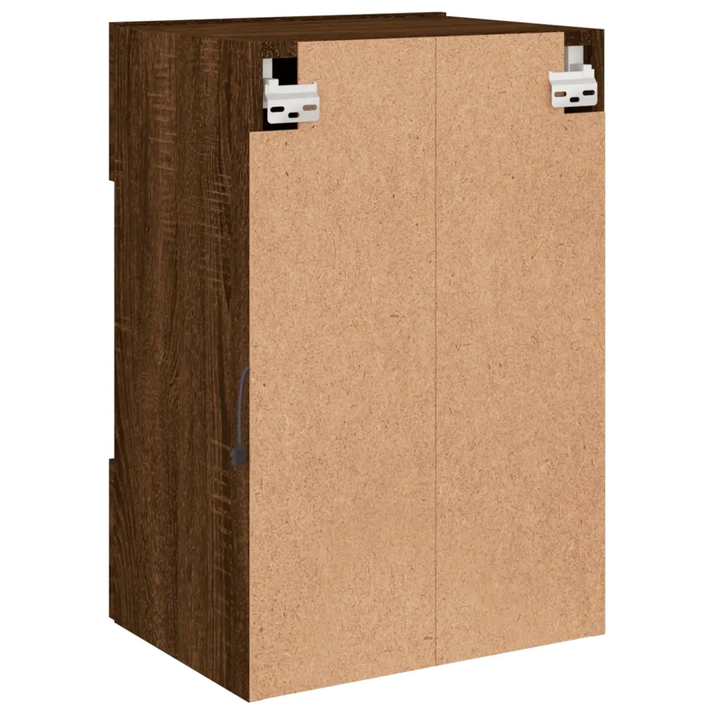 Mobile TV a Parete con Luci LED Rovere Marrone 40x30x60,5 cm 837090