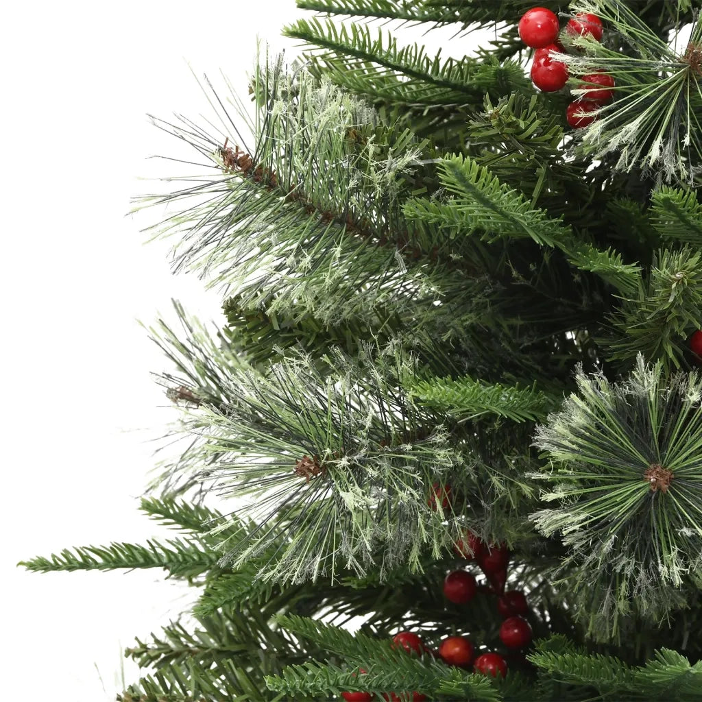 Albero di Natale Preilluminato con Pigne Verde 120 cm PVC e PE 344287