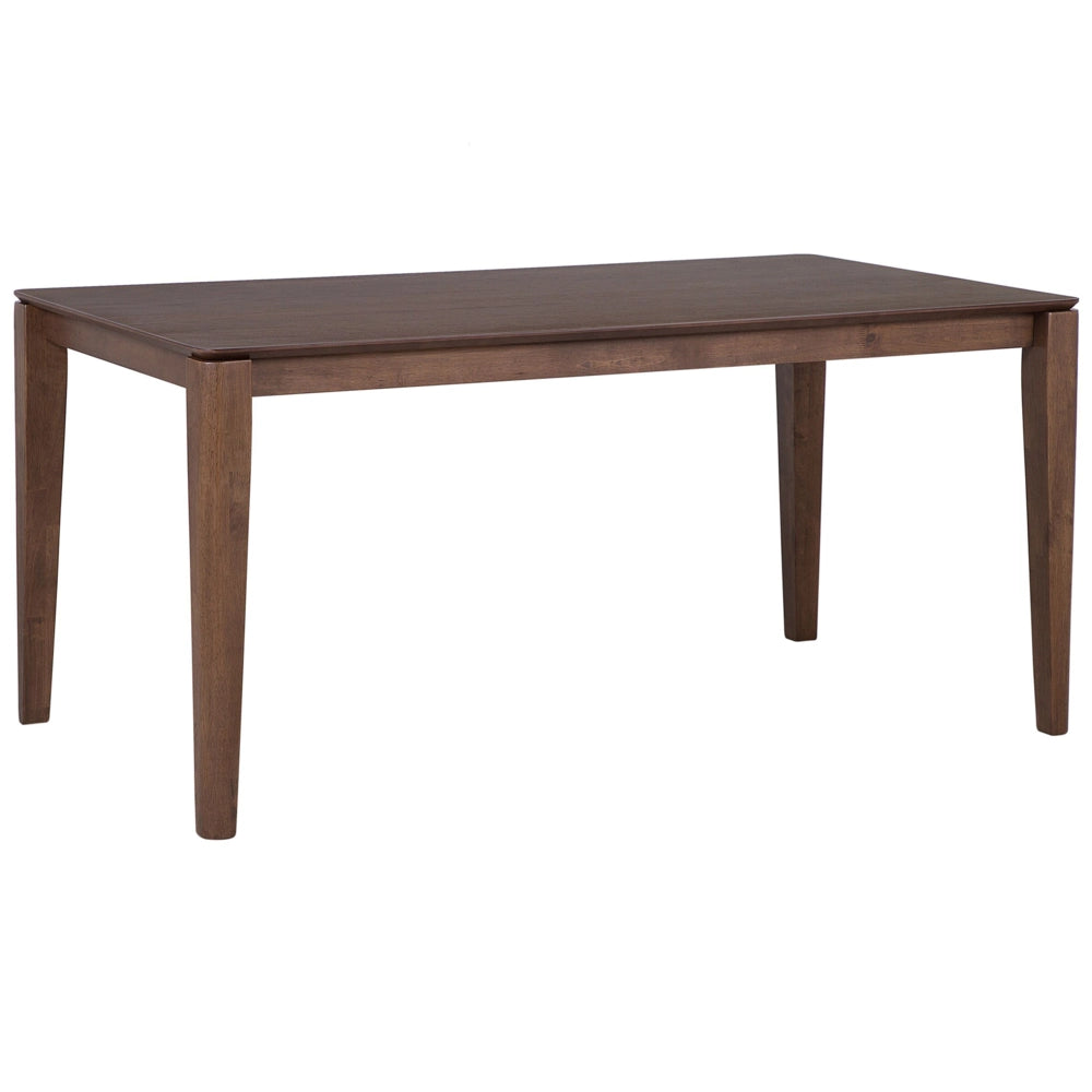 Tavolo da pranzo impiallacciato noce scuro 160 x 90 cm Rettangolare Stile tradizionale