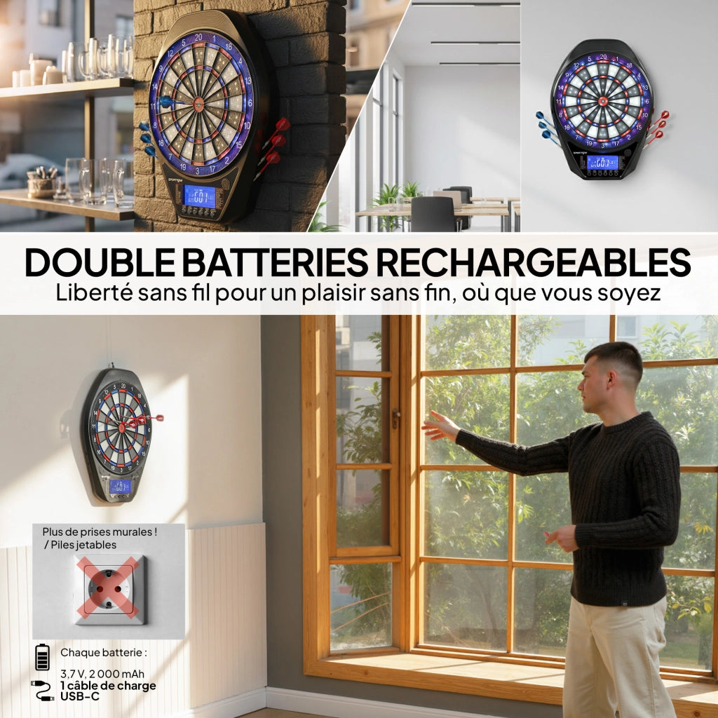 Bersaglio Elettronico Freccette LED ¨C zephmum ¨C Nero Ricaricabile