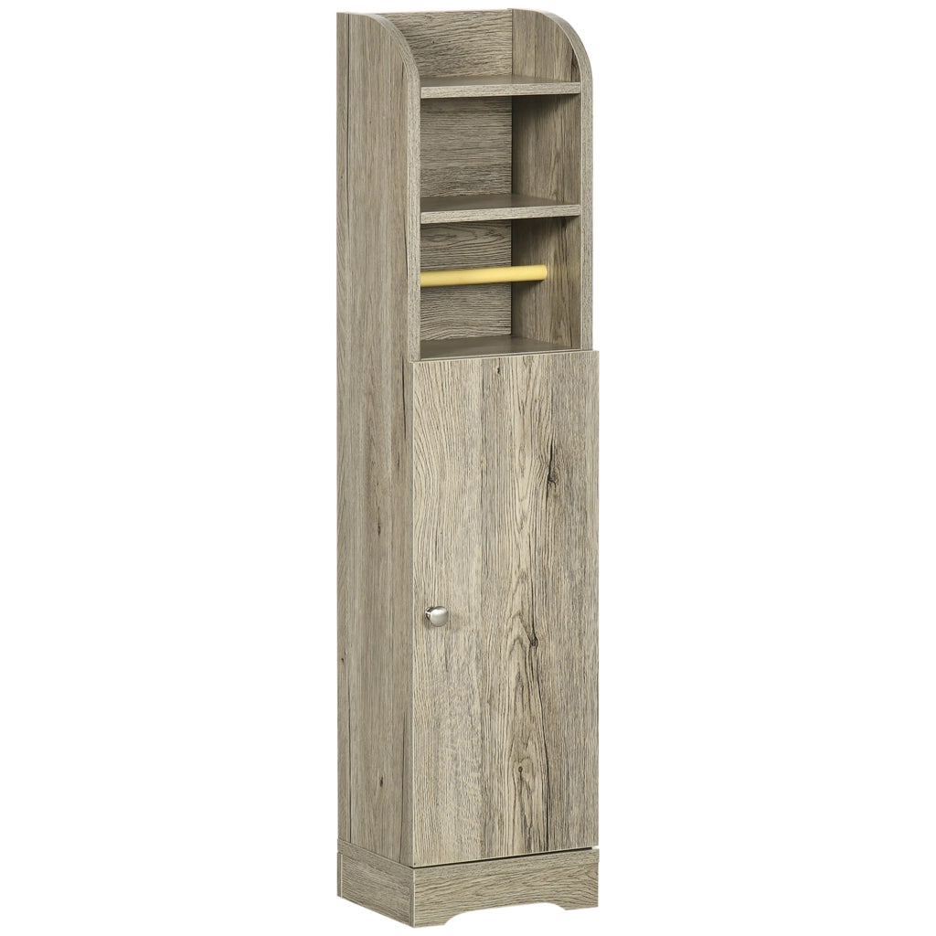 Mobile a Colonna per Bagno 23x18x100 cm in Truciolato Grigio