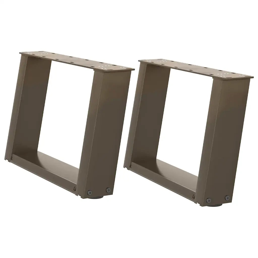 Gambe per Tavolino da Caff¨¨ a Forma di U 2 pz | Piede del tavolo Acciaio Naturale 50x(30-31) cm Acciaio