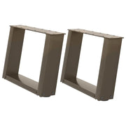 Gambe per Tavolino da Caff¨¨ a Forma di U 2 pz | Piede del tavolo Acciaio Naturale 50x(30-31) cm Acciaio