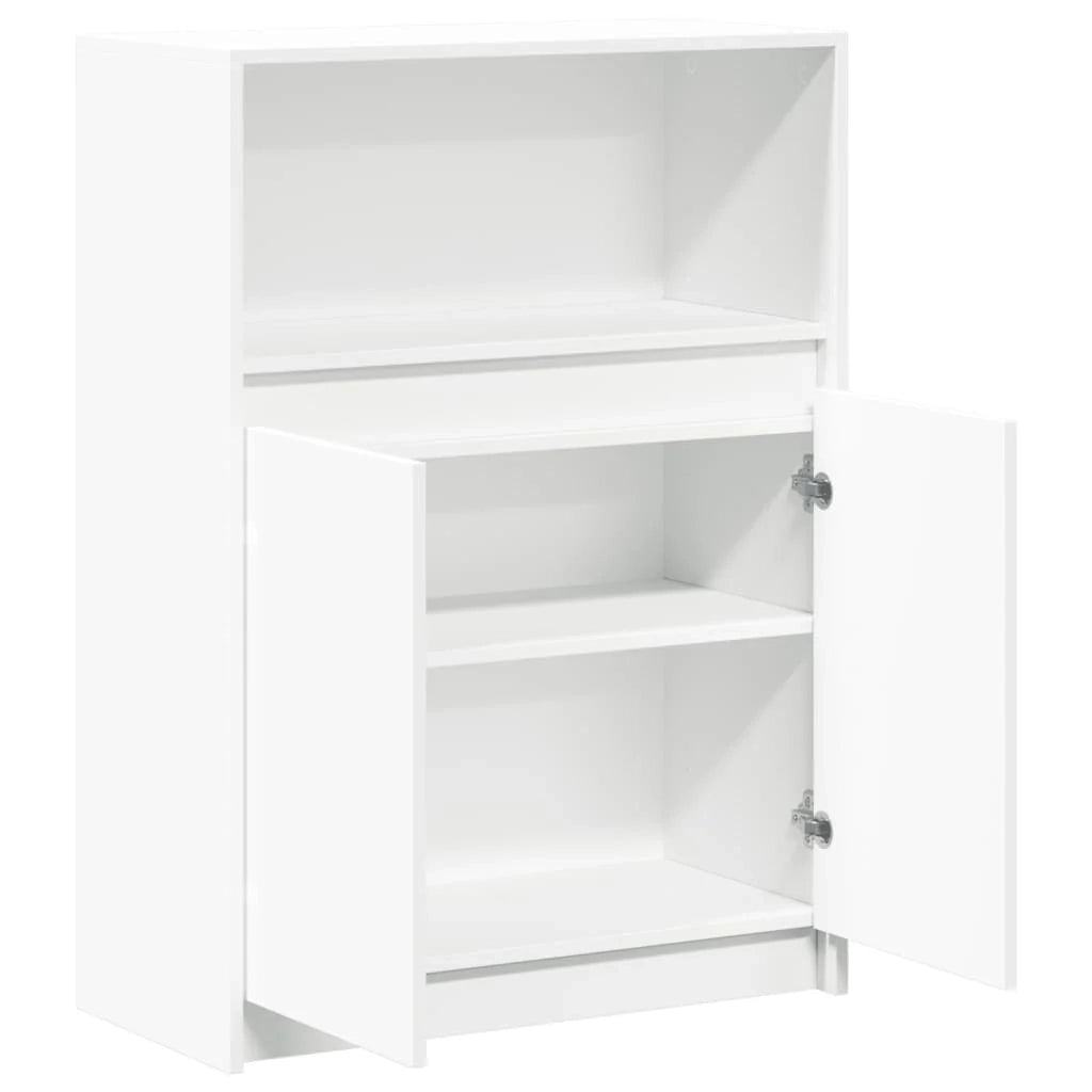 Buffet credenza cassettiera armadio mobile contenitore organizer per cucina soggiorno salotto con illuminazione a LED 72 x 34 x 100 cm legno ingegnerizzato bianco 02_0029773