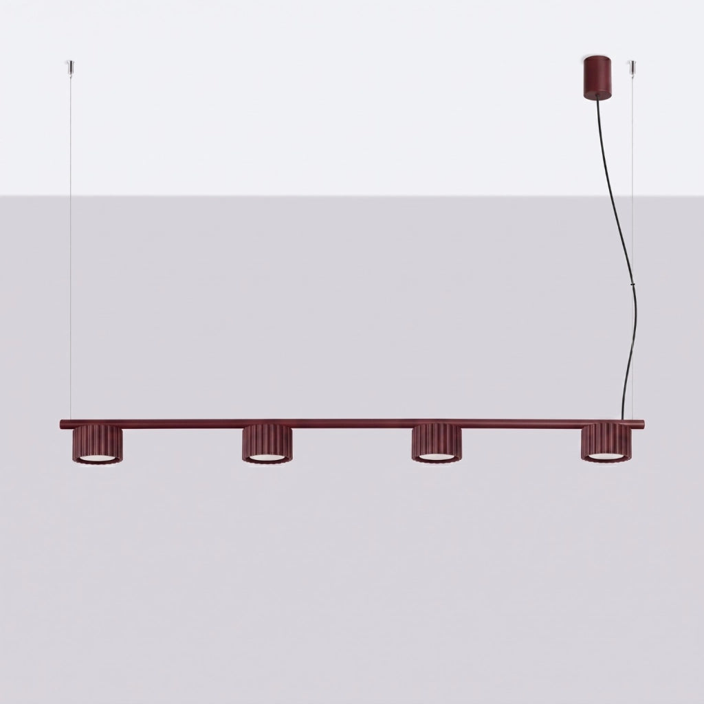 Lampadario AURA 4 borgogna Gx53