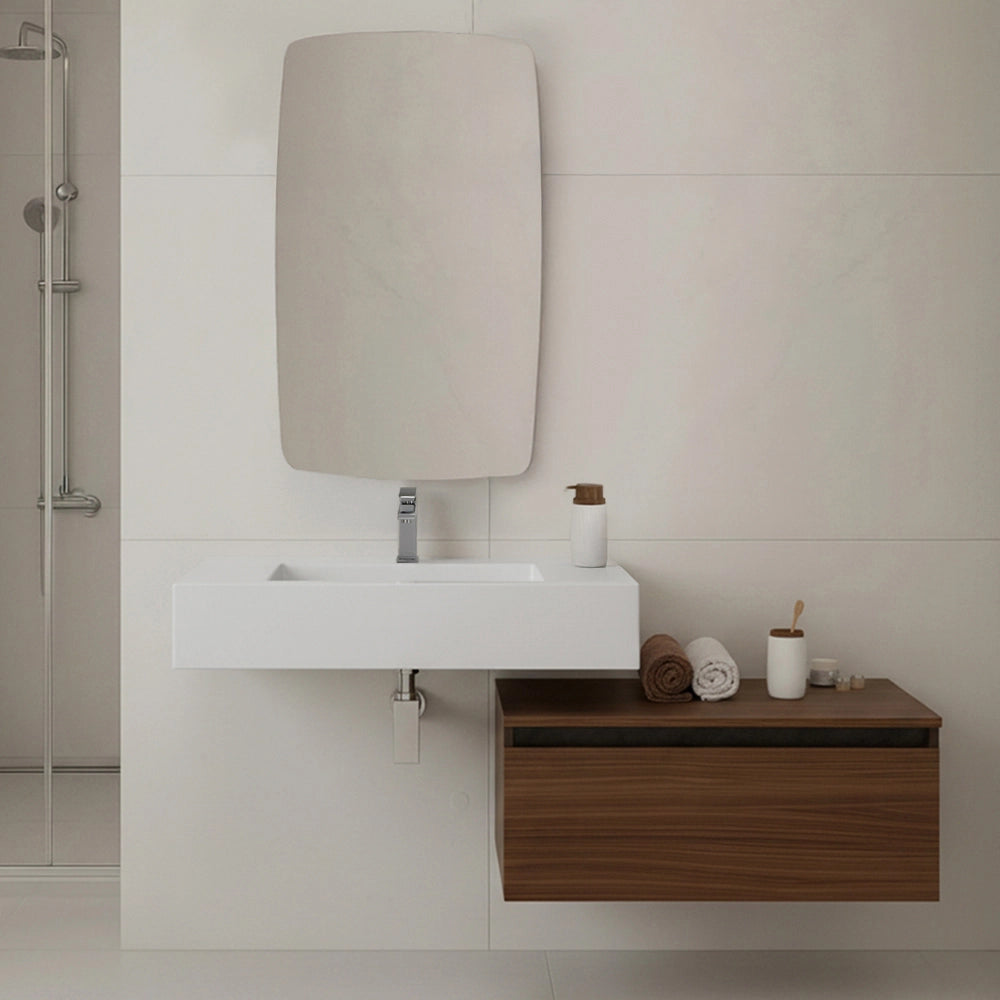 Specchio da parete 60x100 a filo lucido con angoli arrotondati – Aurea