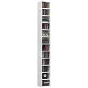Cassettiera per CD e DVD con 12 compartimenti ¨C Minimal ¨C Bianco 21x20x175 cm