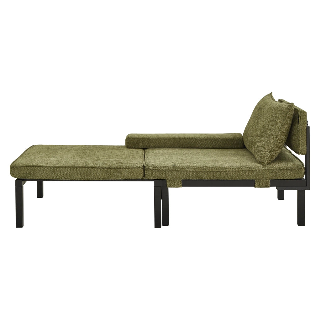 Divano Letto Singolo Pieghevole con Cuscino e Porte USB ¨C MINIMAL ¨C Verde