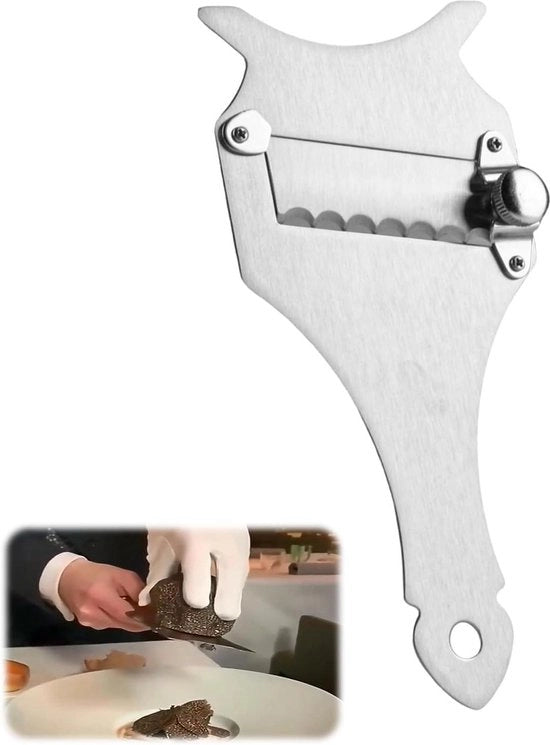 Truffa snidere multifunzionale con lama in acciaio inossidabile - utensile da cucina multifunzionale - argento.
