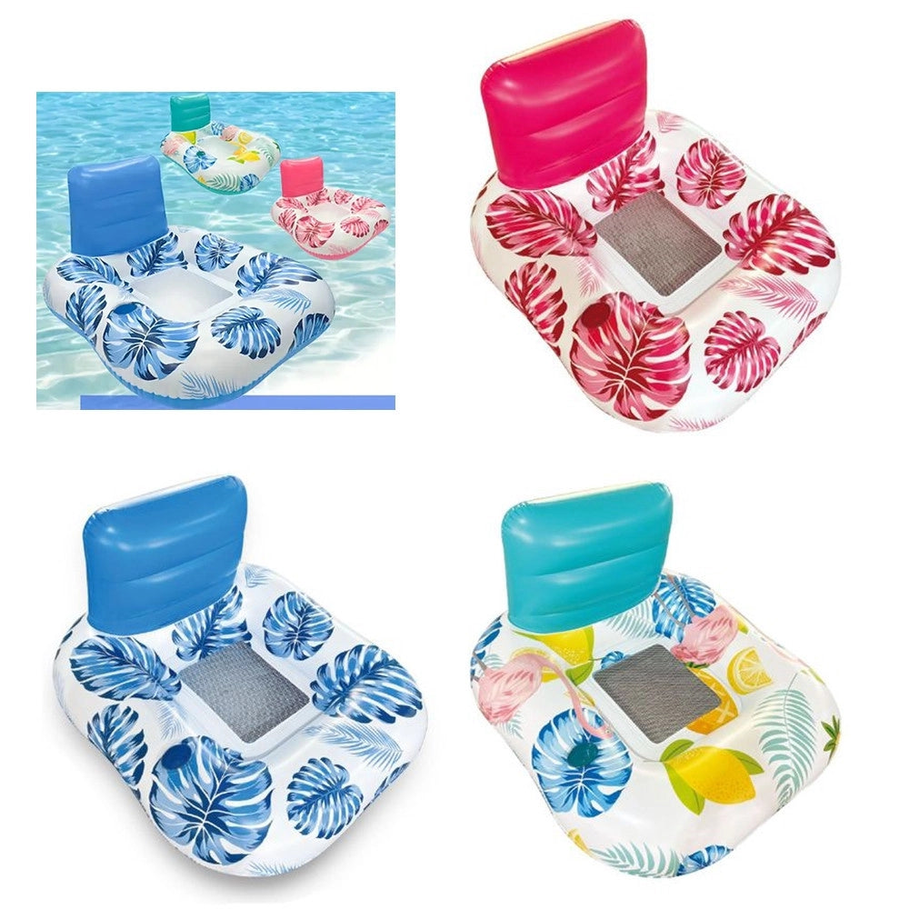 Trade Shop - Poltrona Con Schienale Gonfiabile Galleggiante Ad Acqua Piscina Mare 140x115cm 628532 -