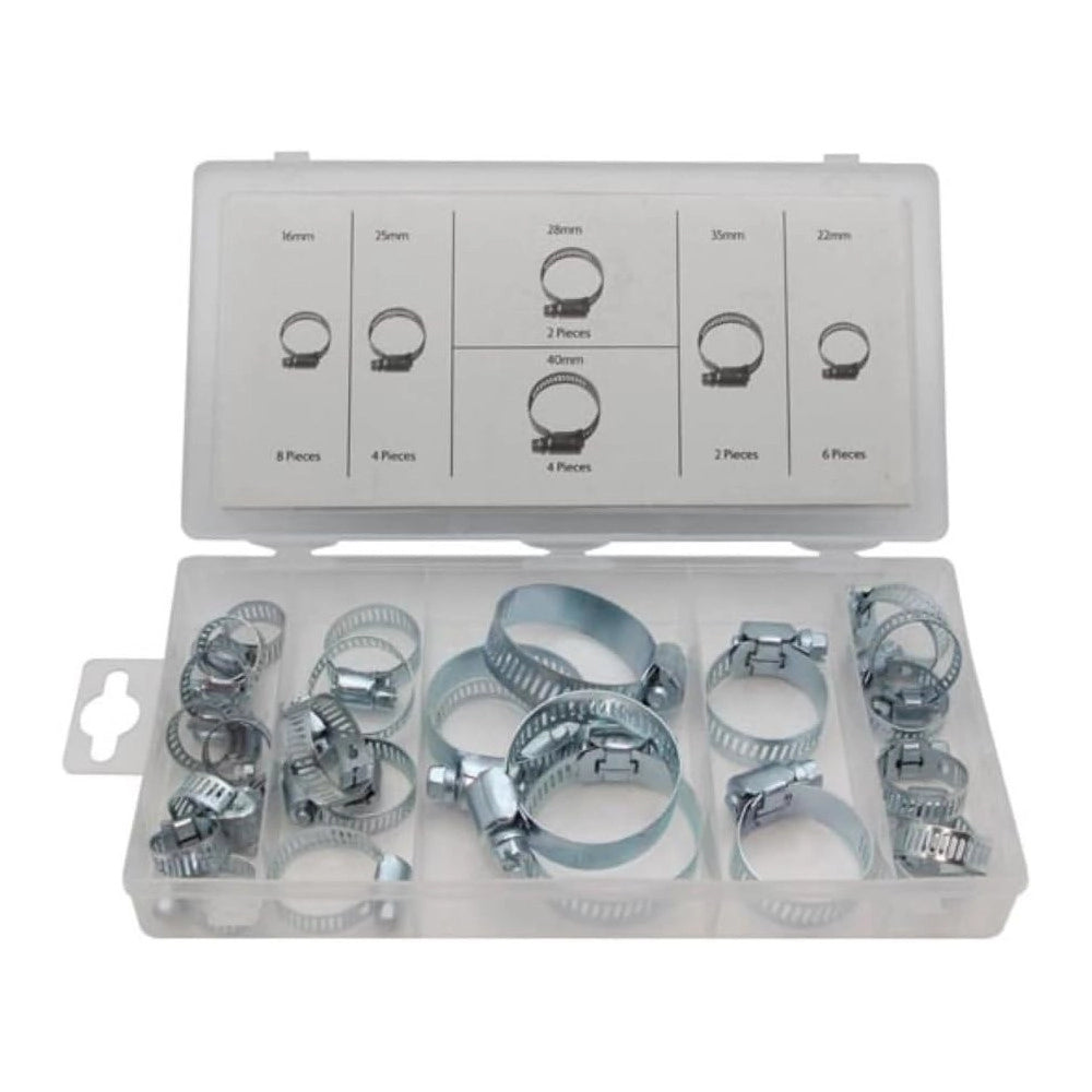 Trade Shop - Set 26 Pezzi Kit Fascette Stringitubo Con Chiusura Asimmetrica 16-40mm Assortite -