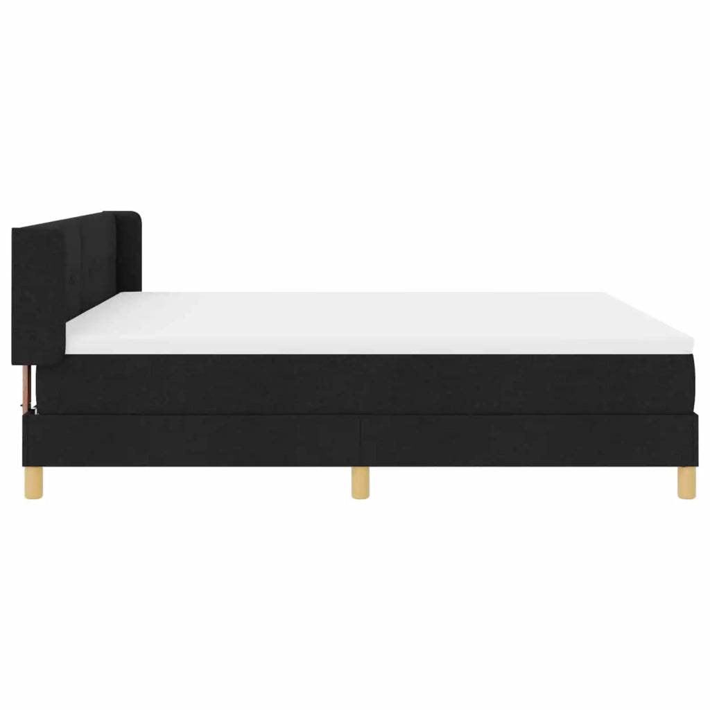 Letto a molle con materasso Nero 200 x 180 cm Poliestere