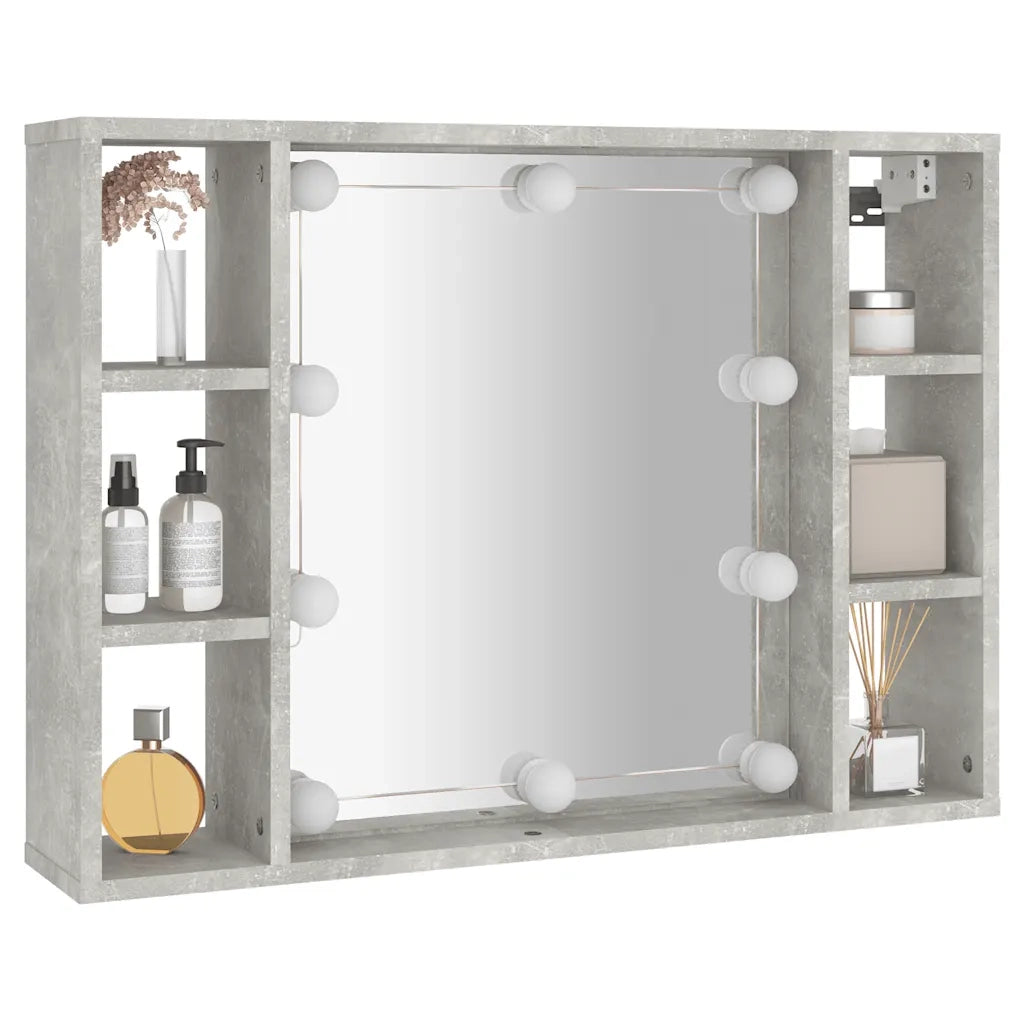 Mobile a Specchio con LED Grigio Cemento 76x15x55 cm CFW3969405