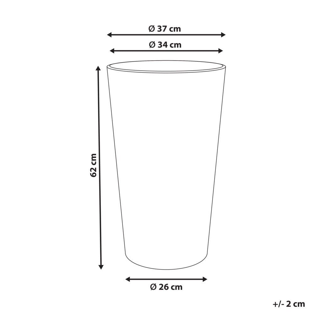 Vaso da fiori alto in pietra per giardino, per interni ed esterni 37x62 cm beige chiaro giardino terrazzo