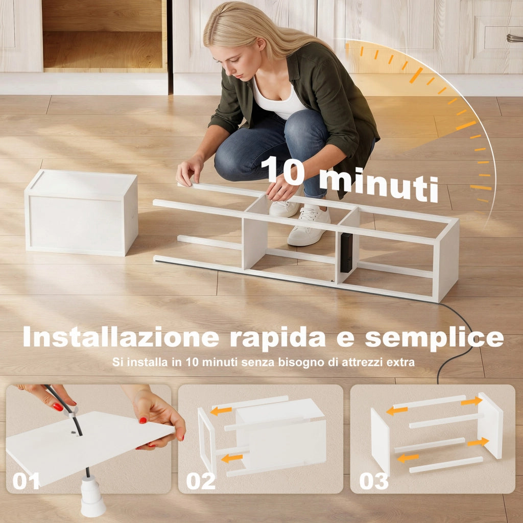 Lampada da Terra con Ripiani, Luce Regolabile, Interruttore a Pedale e Porte USB, Bianco