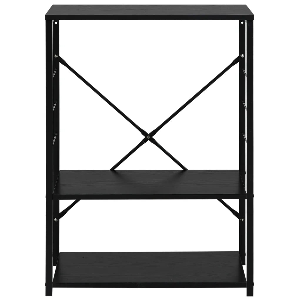 Armadio per microonde 60 x 39,6 x 79,5 cm con 3 ripiani e ganci per utensili in legno nero 02_0046480