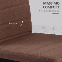 Set 4 Sedie Imbottite per Soggiorno o Sala da Pranzo, Sedie da Cucina Moderne, in Metallo e Tessuto Cachi