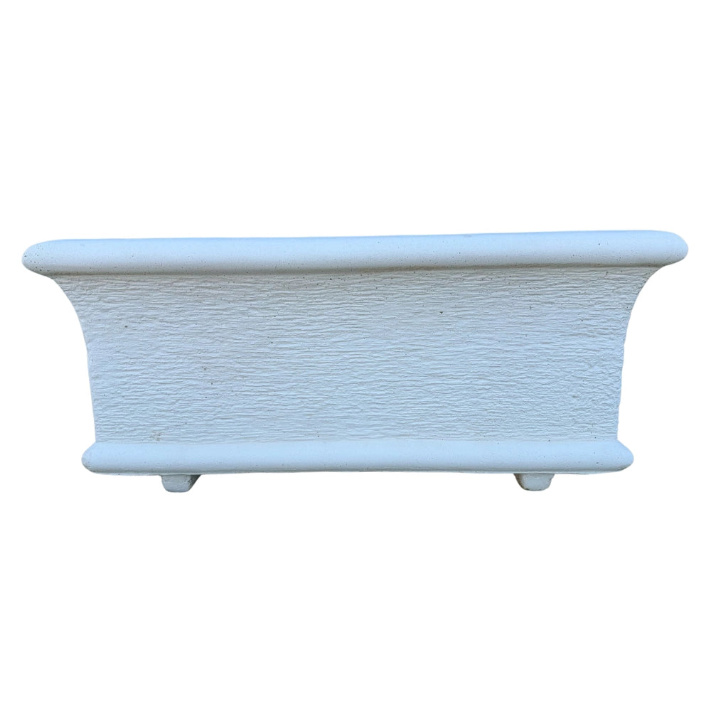 Fioriera giardino cemento effetto pietra bianca l.90xp.40xh.40 cm serie grecale