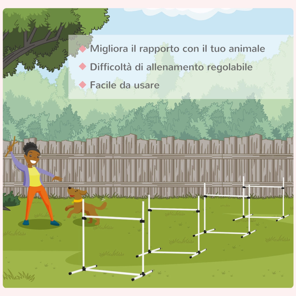 Set 4 Ostacoli Agility Dog ¨C zephmum ¨C Bianco, 99x65x94cm