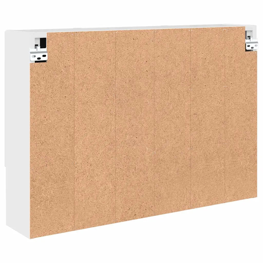 Mobiletto per specchio con porta Bianco Lucido 80 x 17 x 55 cm 883358
