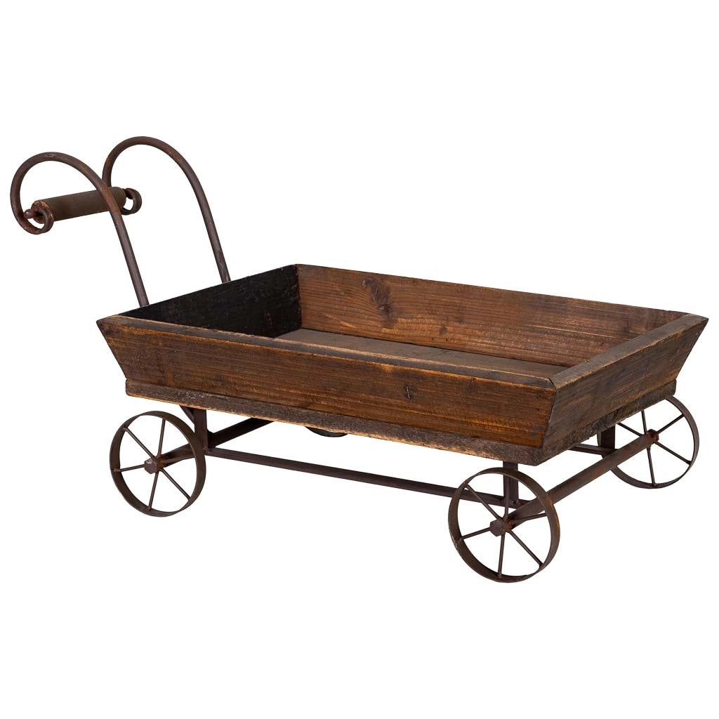 Carrello espositivo in legno e metallo 65x35,5x31,5h cm