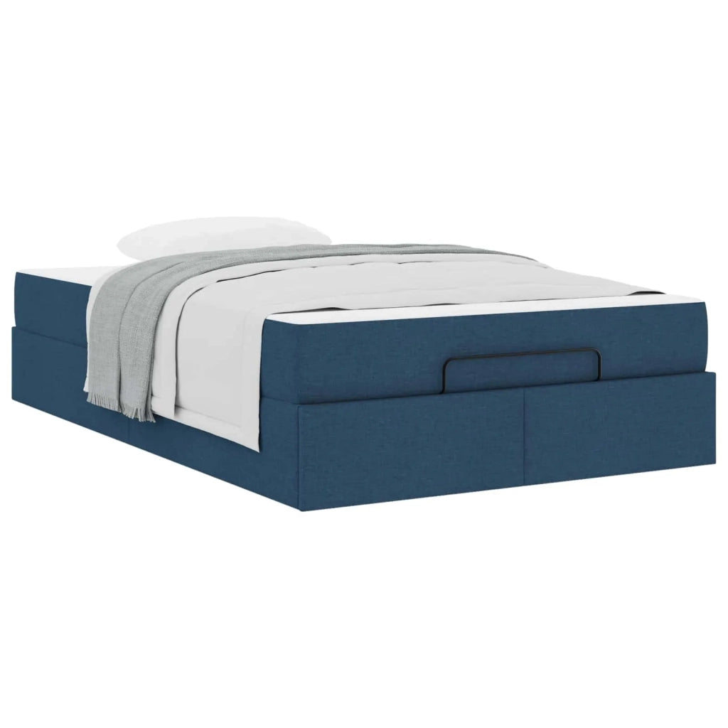 Struttura letto con materasso 2 pcs Blu Tessuto