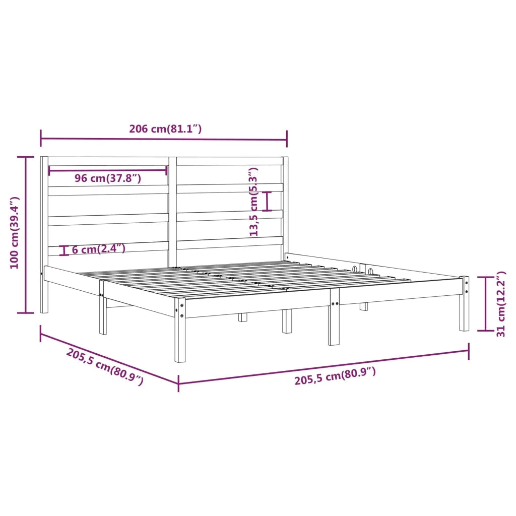 Giroletto Grigio in Legno Massello di Pino 200x200 cm 3104955