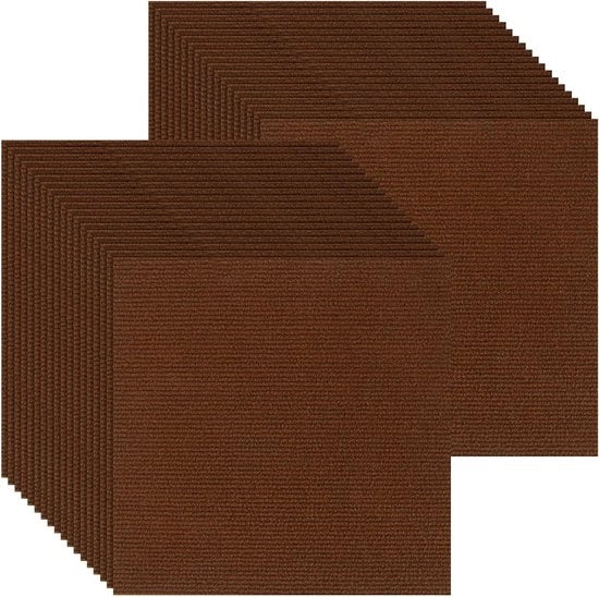 Set di 36 adesivi autoadesivi 30x30 cm - Marrone - Tappeto morbido per hotel, casa e ufficio