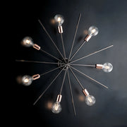 Plafoniera Moderna Bloom Metallo Cromo Nero Rame 7 Luci E27
