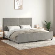 Giroletto senza Materasso Grigio Chiaro 200x200 cm Velluto 3125836