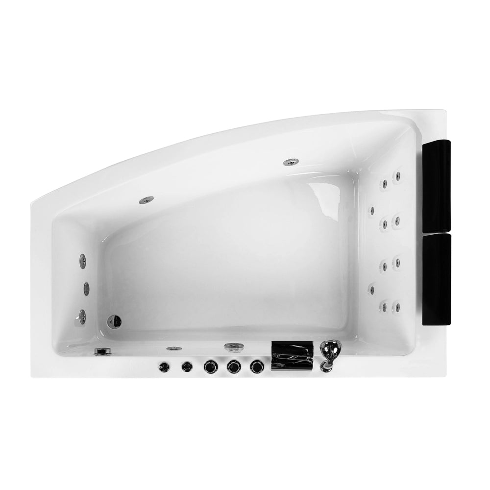 Vasca da bagno ad angolo Vasca Idromassaggio in acrilico bianco 182 x 121 cm Vasca a versione destra con poggiatesta