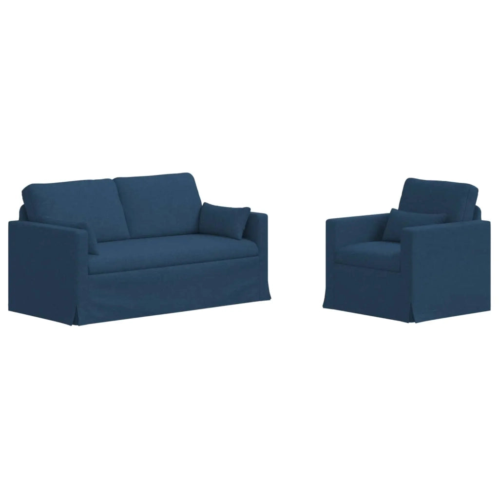 Set di divani 2 pcs Blu 158 x 78 x 80 cm Tessuto