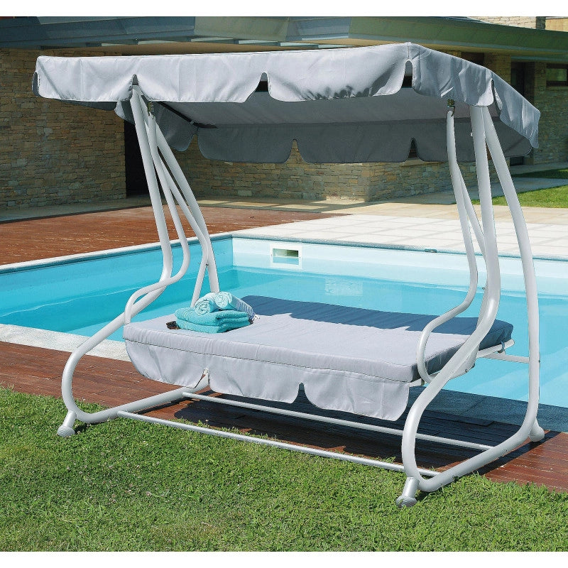 Dondolo MOIA a 3 posti in poliestere grigio chiaro
