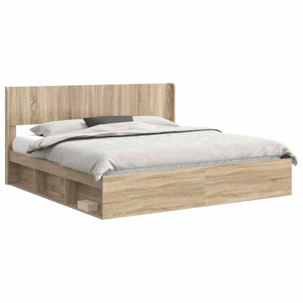 Struttura del letto con stoccaggio e testata 3 pcs 3414173