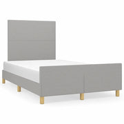 Letto matrimoniale | Letto per adulti | Giroletto senza Materasso Grigio Chiaro 120x200 cm Tessuto
