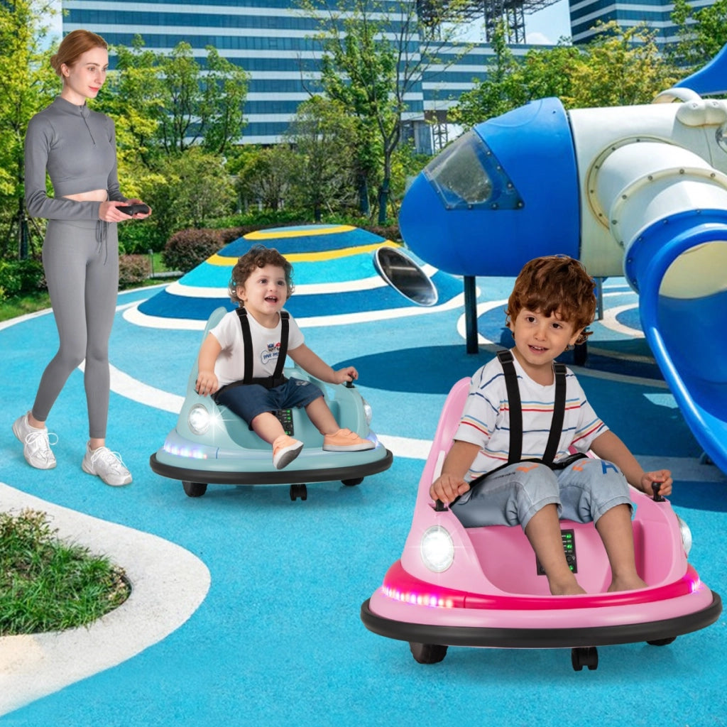 Autoscontro cavalcabile per bambini 12v con telecomando e joystick, Autoscontro cavalcabile 360¡ã connessione wireless Blu