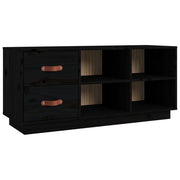 Scarpiera | Mobile per scarpe Nera 100x34x45 cm in Legno Massello di Pino