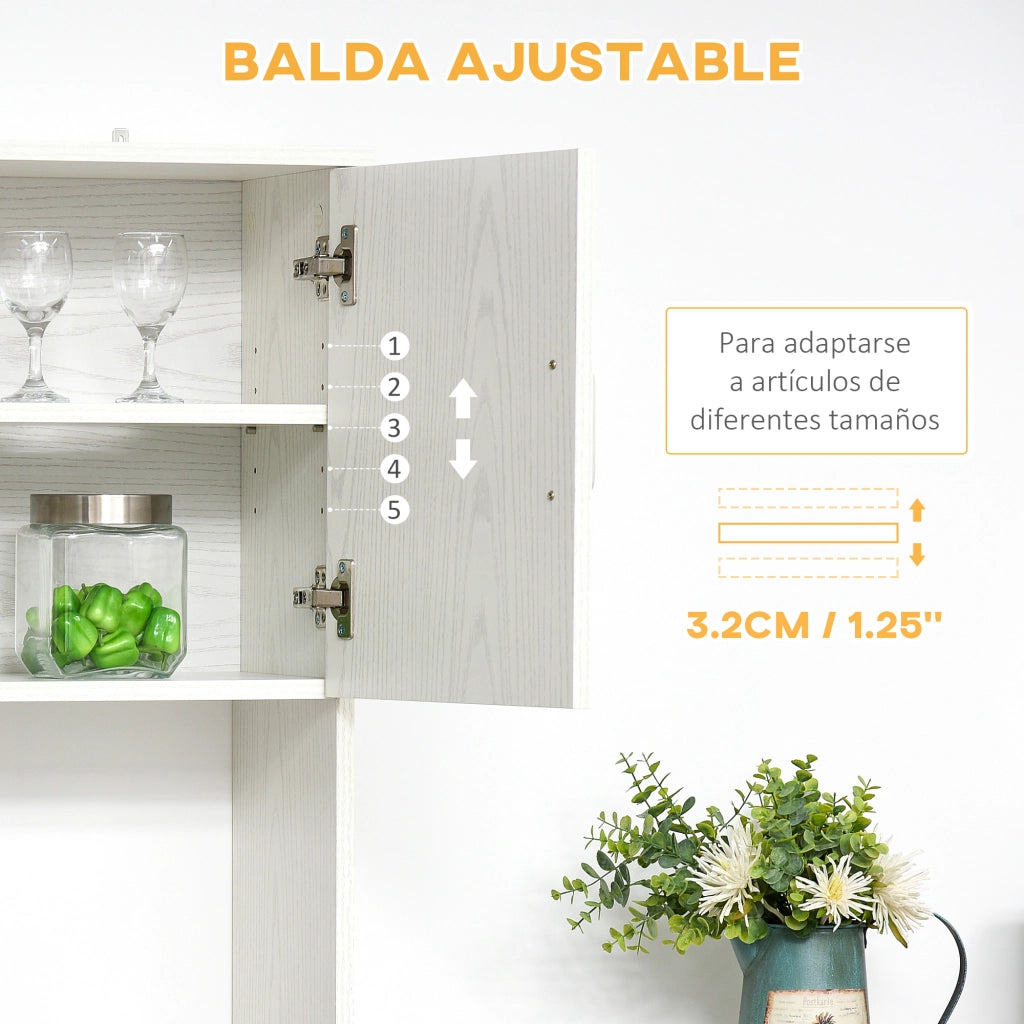 Armadio da Cucina ¨C zephmum ¨C Bianco 71x41x178 cm con Cassetto e Ripiano