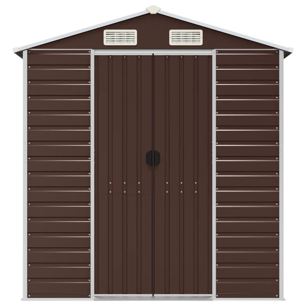 Capanno da Giardino Marrone 191x130x198 cm in Acciaio Zincato 3188264
