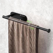 Supporto per asciugamano Senza Forare Nero | Estensibile da 19 a 35,5 cm | Supporto per asciugamano in acciaio inossidabile per parete, supporto per asciugamano senza forare Supporto per asciugamano per colla/borsoni per bagno e cucina