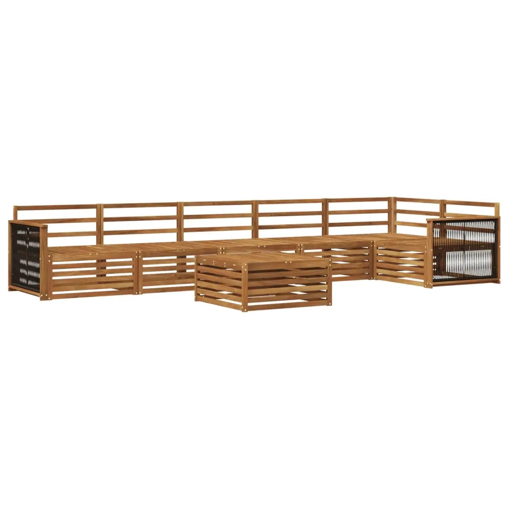 Set di divani da esterno 7 pz Naturale Legno di Acacia Massello 3383442